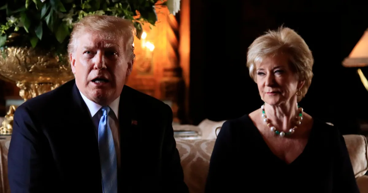 Linda McMahon with Trump