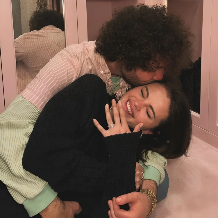 Selena Gomez and Benny Blanco hug