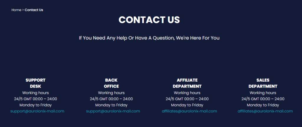 aurolonix contact